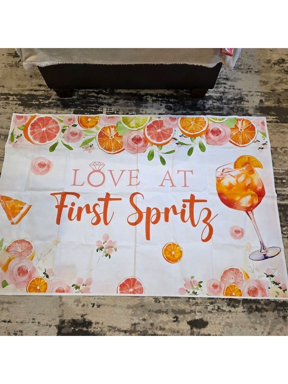 'Love at First Spritz' shower decor